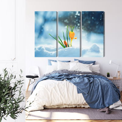 Ljuddämpande tavla - Yellow crocuses breaking