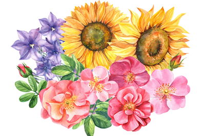 Ljuddämpande tavla - Flower composition painted