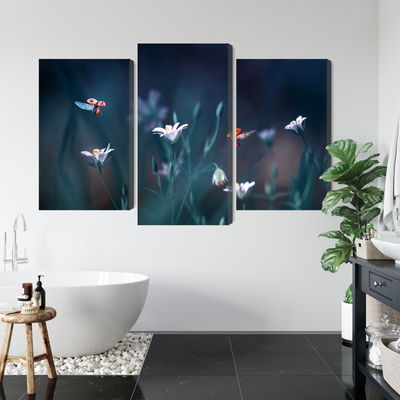 Ljuddämpande tavla - Ladybugs and wildflowers