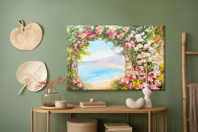 Ljuddämpande tavla - Flowers and sea