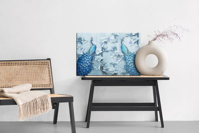 Ljuddämpande tavla - Colorful peacocks – 3d effect