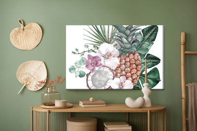 Ljuddämpande tavla - Tropical fruits and orchids