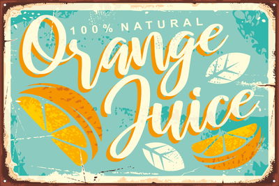 Ljuddämpande tavla - Oranges and retro lettering