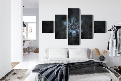 Ljuddämpande tavla - Snow flake in 3d macro scale