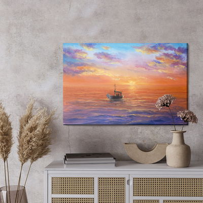 Ljuddämpande tavla - Boat on the sea