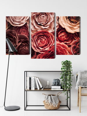 Ljuddämpande tavla - Colorful flowers close up 3d