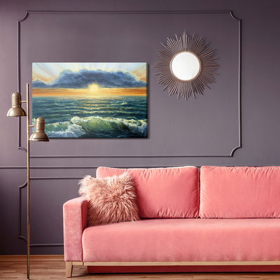 Ljuddämpande tavla - Sea waves and clouds