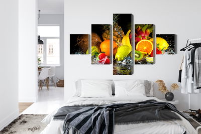 Ljuddämpande tavla - Fruit with a splash of water