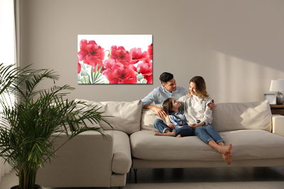 Ljuddämpande tavla - Beautiful poppies in retro