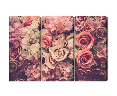 Ljuddämpande tavla - Delicate colorful 3d flowers