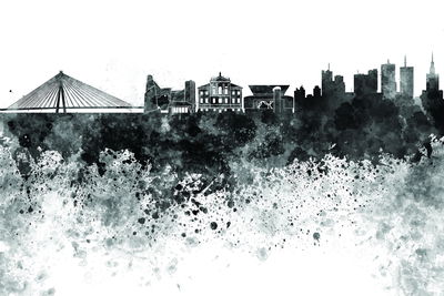 Ljuddämpande tavla - Black white panorama