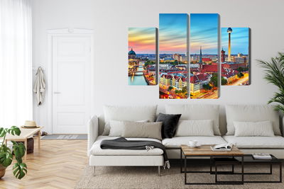 Ljuddämpande tavla - Colorful sky and berlin