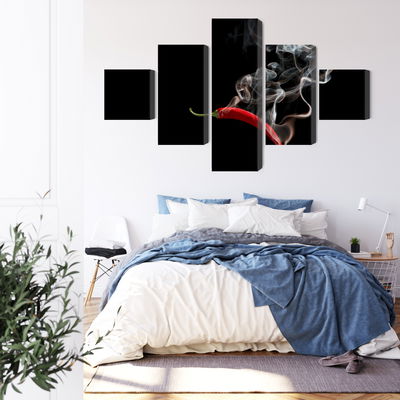 Ljuddämpande tavla - Red chili with smoke