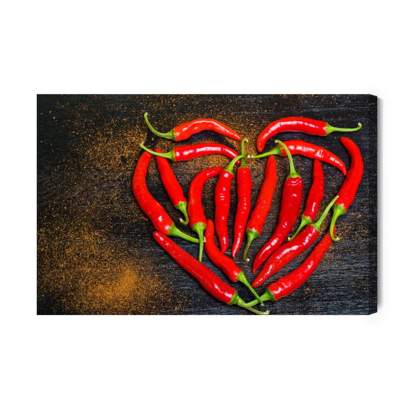 Ljuddämpande tavla - Heart made of chili