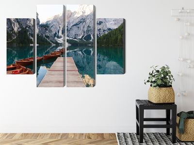 Ljuddämpande tavla - Lake braies in Italy