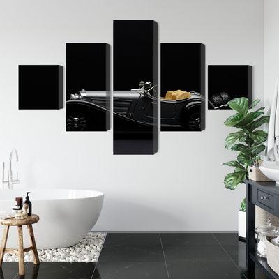 Ljuddämpande tavla - Historic car on dark tees