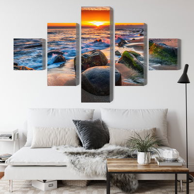 Ljuddämpande tavla - 3d beach sunset