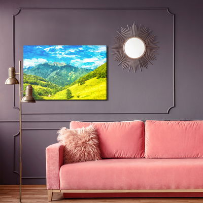 Ljuddämpande tavla - Painted mountain landscape