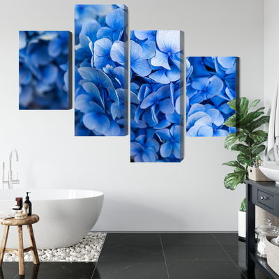 Ljuddämpande tavla - Blue hydrangea flowers close