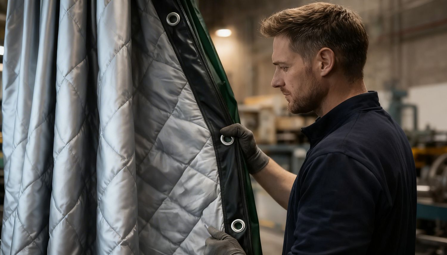 Ljuddämpande industridraperier