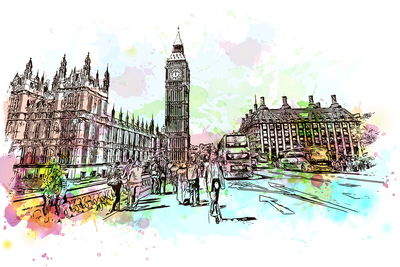 Ljuddämpande tavla - London street painted