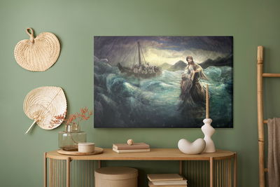 Ljuddämpande tavla - Jesus walking on water