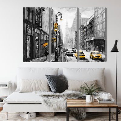 Ljuddämpande tavla - American city street view