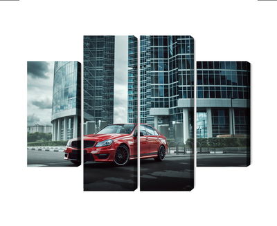 Ljuddämpande tavla - Red car on a background