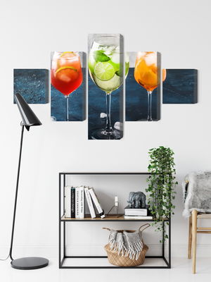 Ljuddämpande tavla - Glasses with summer cocktails