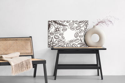 Ljuddämpande tavla - Drawing coffee beans