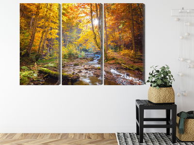 Ljuddämpande tavla - 3d autumn forest landscape