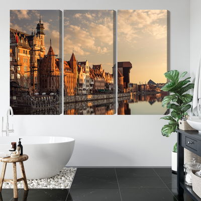 Ljuddämpande tavla - The port of gdansk at sunset