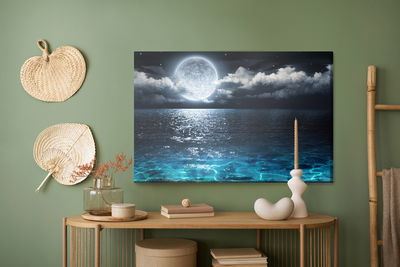 Ljuddämpande tavla - Sea at night with the moon