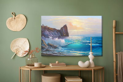 Ljuddämpande tavla - Rocky coast and the sea