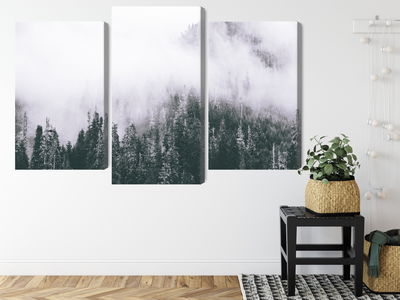 Ljuddämpande tavla - A forest shrouded in fog