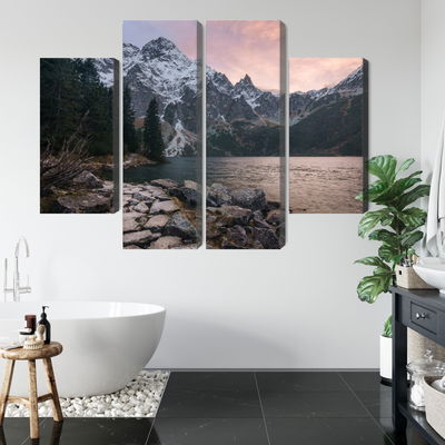 Ljuddämpande tavla - Lake and forest