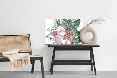 Ljuddämpande tavla - Tropical fruits and orchids