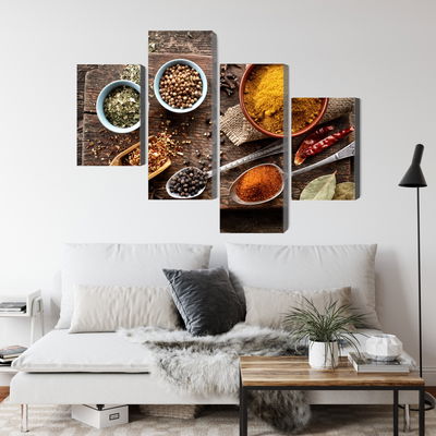 Ljuddämpande tavla - Board with various spices