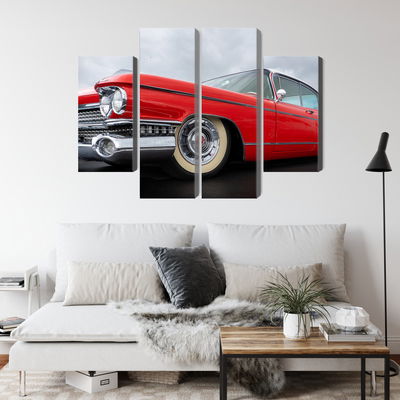 Ljuddämpande tavla - A red car from the 1950s