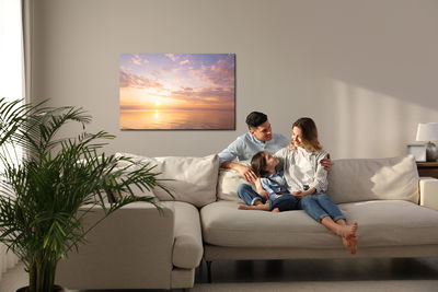 Ljuddämpande tavla - Pastel sea landscape