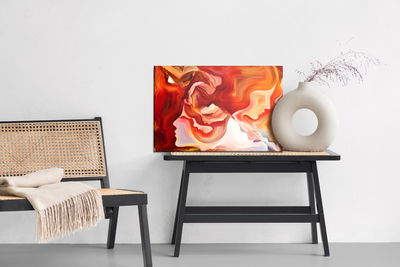 Ljuddämpande tavla - Red abstraction with face