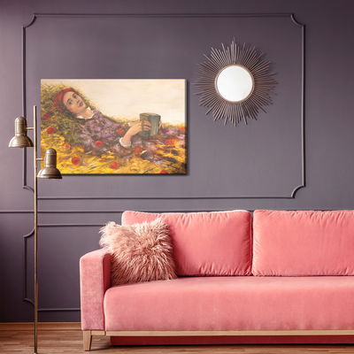 Ljuddämpande tavla - A woman among the poppies