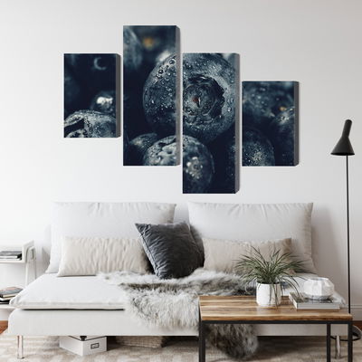 Ljuddämpande tavla - Blueberries close up 3d