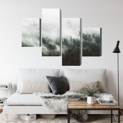 Ljuddämpande tavla - 3d misty forest landscape