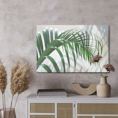Ljuddämpande tavla - Green palm leaf with a 3d