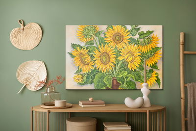 Ljuddämpande tavla - Sunflowers in a vase