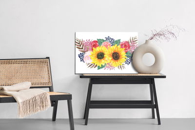 Ljuddämpande tavla - A floral composition painted