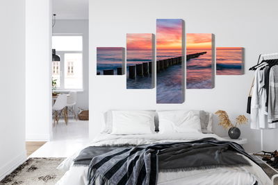 Ljuddämpande tavla - The baltic sea with wooden