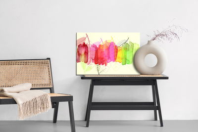 Ljuddämpande tavla - Watercolor leaves with fall