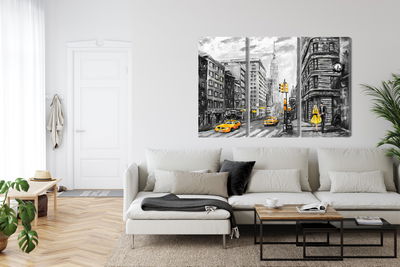 Ljuddämpande tavla - View of the street of new